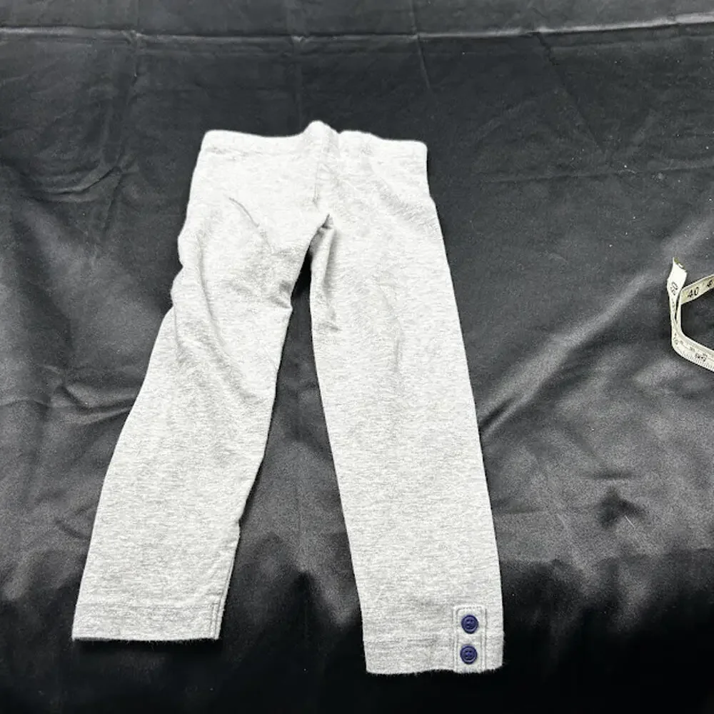 Carters Girls Leggings‎ 4T Grey Blue Button EUC